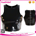 2015 Wholesale sexy women black leather vest